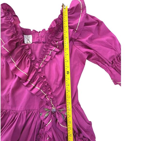 VTG Fancy Square Dance Dress Full Circle Skirt SZ 10 Rockabilly Fairy Victorian - Picture 15 of 16